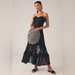 Anthropologie | Hutch | Strapless Tiered Ruffle Side-Slit Dress | Size 6